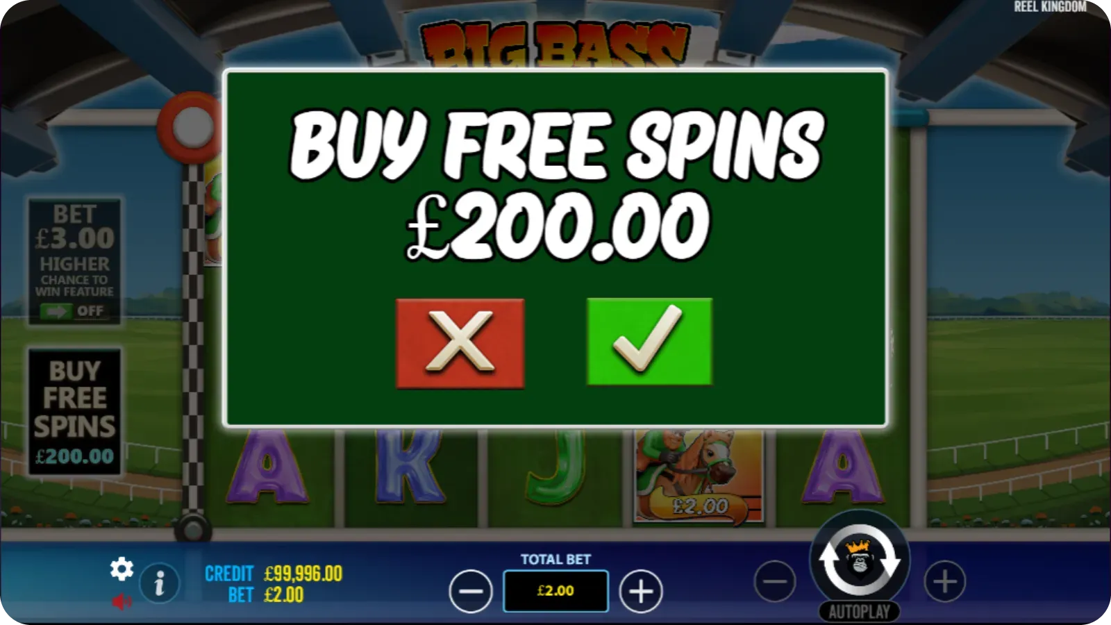 Feature Buy Free Spins in slot Big Bass Day at the Races
