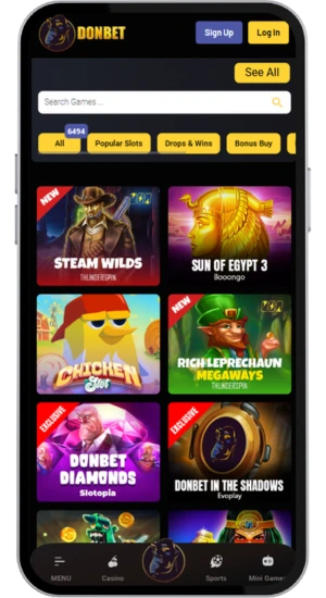 Game search in the casino lobby