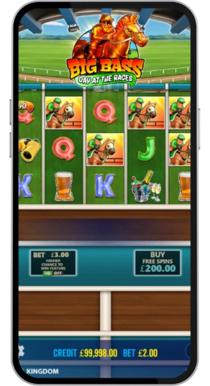 Main gameplay screen with reels and betting panel