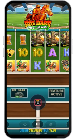 Big Bass Day at the Races with three scatter symbols landing on the reels to trigger the Free Spins bonus round